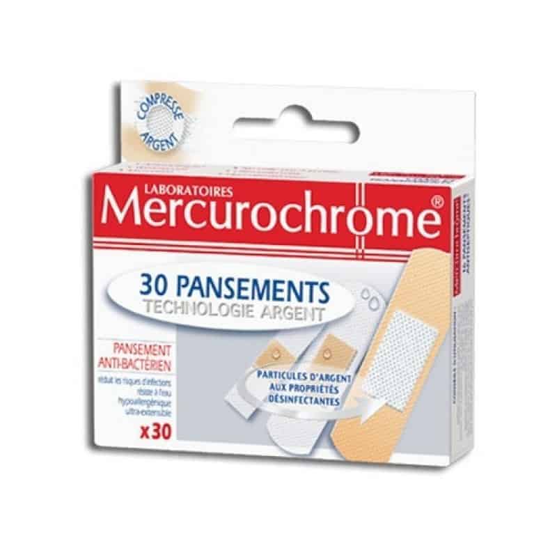 Mercurochrome Pansements Technologie Argent boite de 30