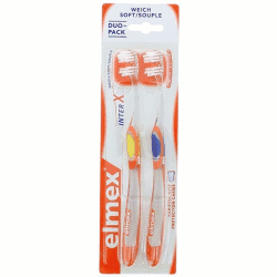 Elmex Inter X Duo Pack Brosse à Dents Souple pack de 2