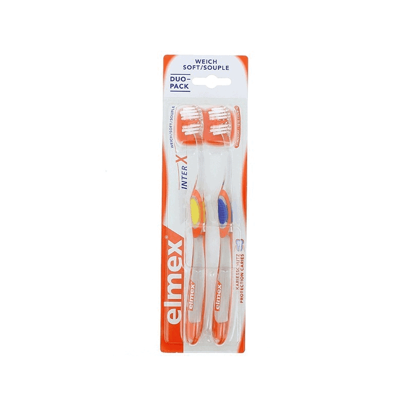 Elmex Inter X Duo Pack Brosse à Dents Souple pack de 2