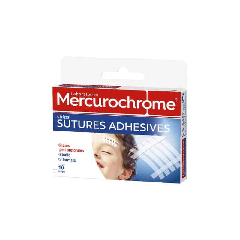 Mercurochrome Strips Sutures Adhésives 16 strips