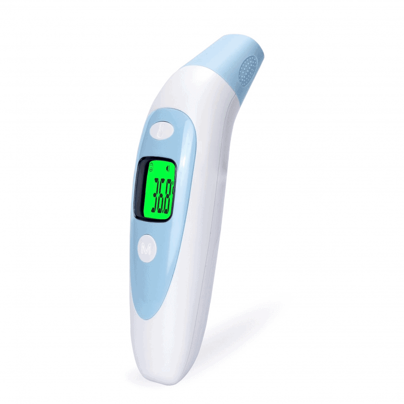 Ensemble D'appareils électroniques De Mesure De La Température Pistolet  Thermomètre Infrarouge Sans Contact Numérique Isométrique Isolé Sur Fond  Bleu Concept De Diagnostic Médical Et De Soins De Santé