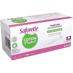 Saforelle Tampon avec Applicateur en Coton Bio Boîte de 16 Normal
