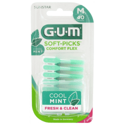 GUM Soft-Picks Comfort Flex Cool Mint Medium 40 Unités