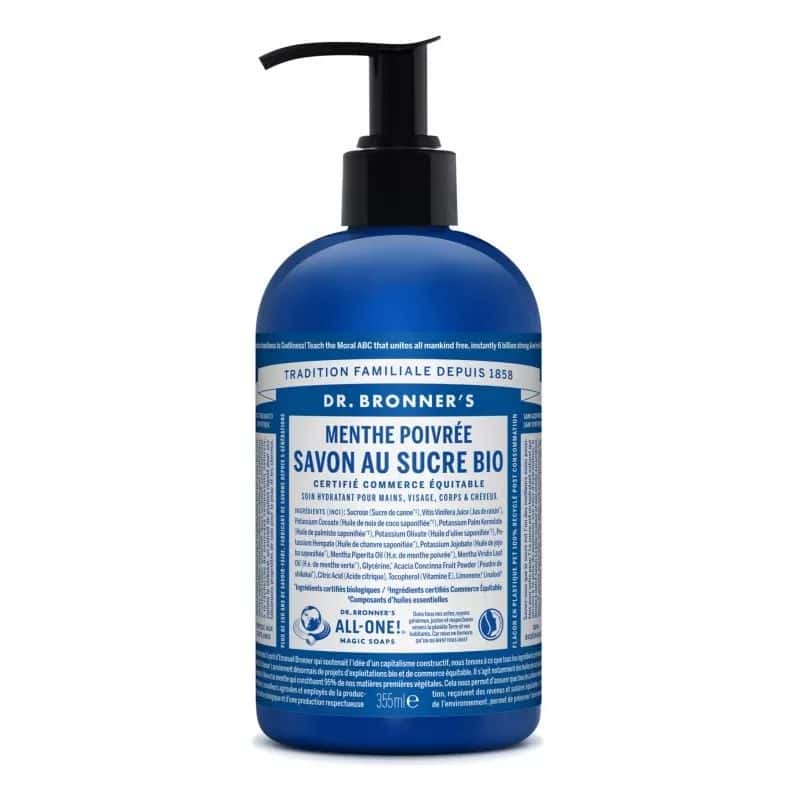 DR.BRONNER'S SAVON PUR VEGETAL MENTHE 355ml