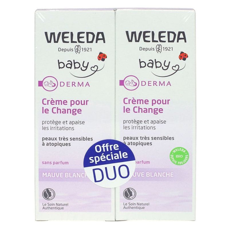 Weleda Crème pour le Change Mauve blanche 250 ml Weleda Crème pour le Change Mauve blanche 2*50 ml