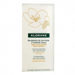 klorane Bandelettes de cire froide Amande Douce 6 bandes Visage