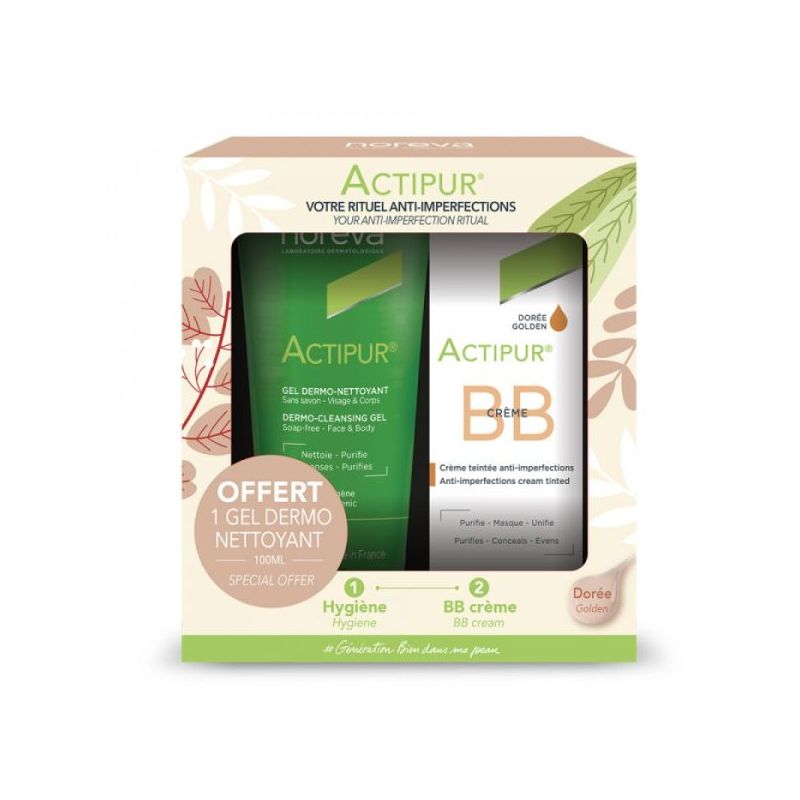 NOREVA ACTIPUR BB CREME TEINT DOREE 30ML + GEL MOUSSANT